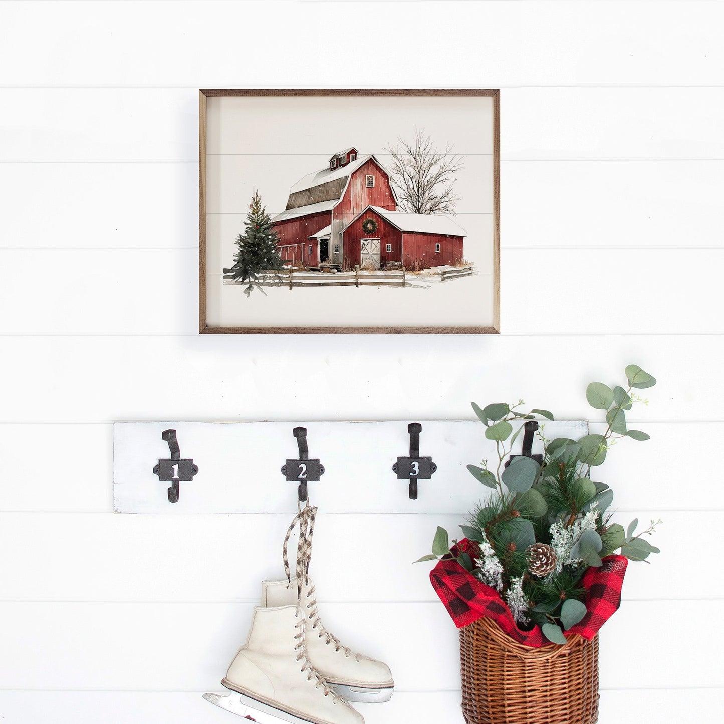 Winter Barn With Shed