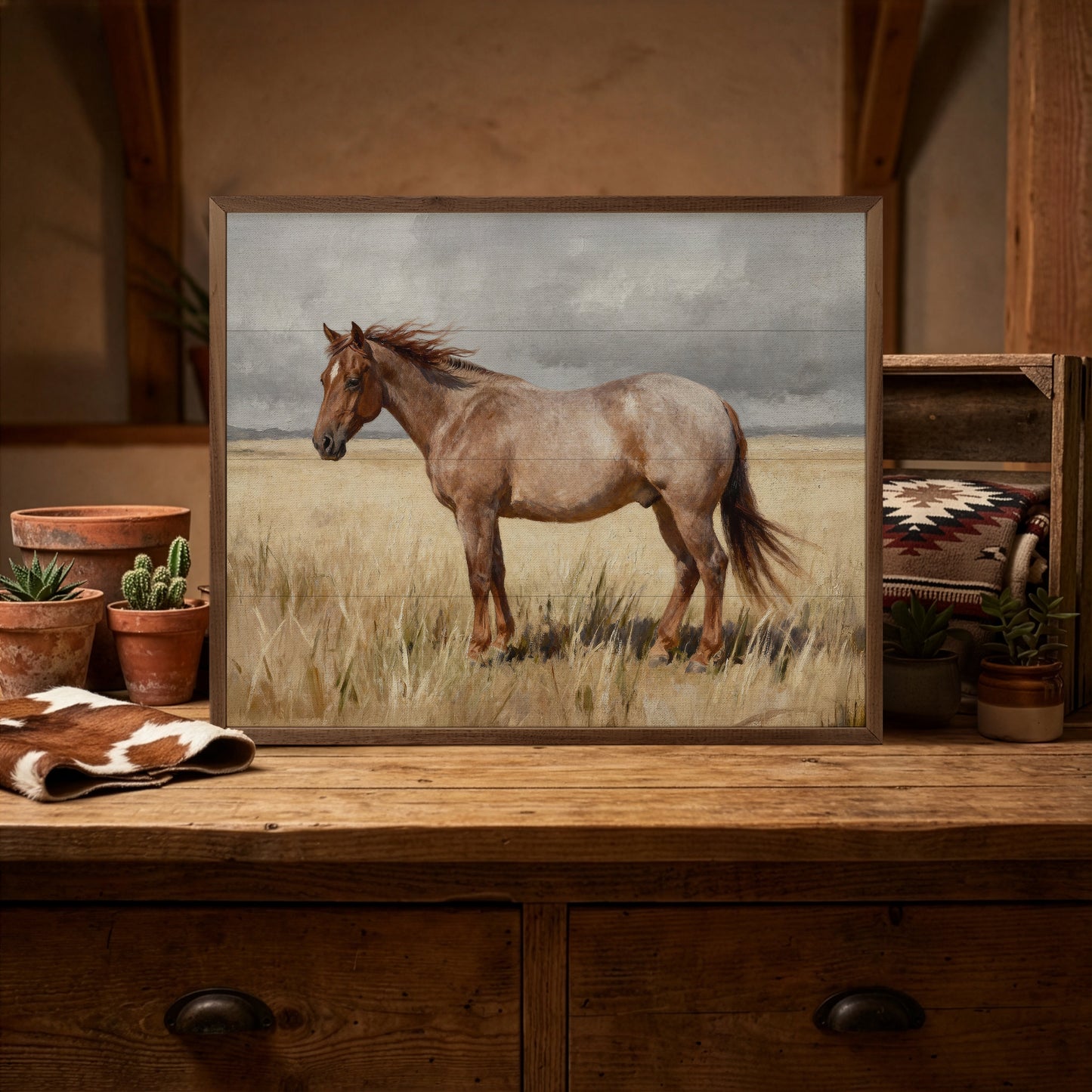 Red Roan In Field