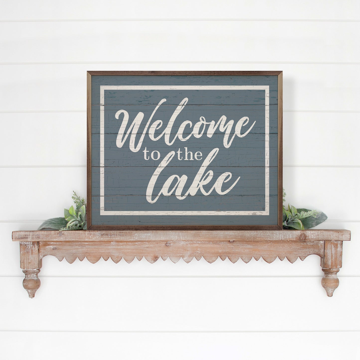 Welcome To The Lake Border Blue