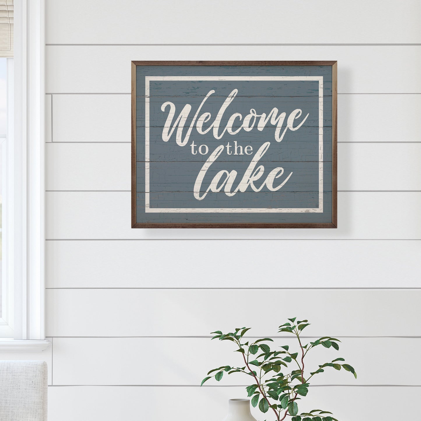 Welcome To The Lake Border Blue