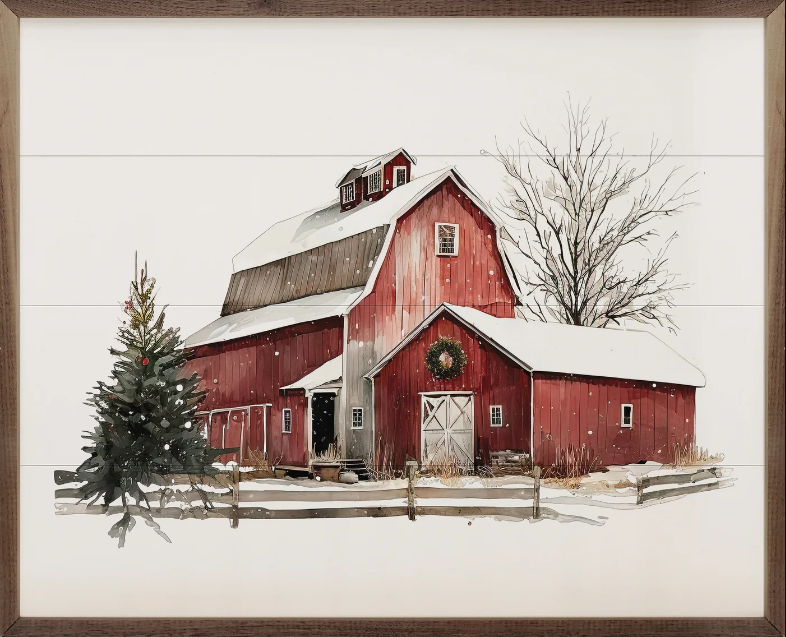 Winter Barn With Shed image 0