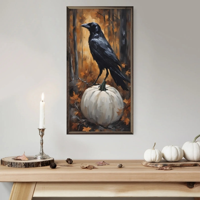 Crow On White Pumpkin image 1