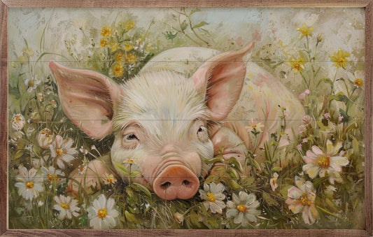 Relaxing Pig By Petals Prints Design image 0