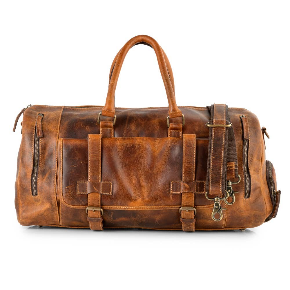 Full Grain Leather Unisex Duffel/Travel Bag