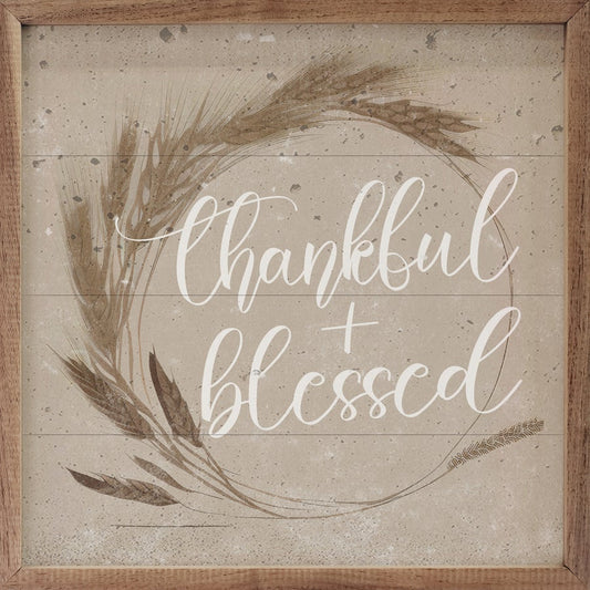 Thankful And Blessed Wreath Tan image 0