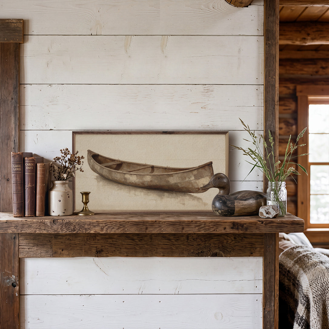 Antique Wooden Canoe Study