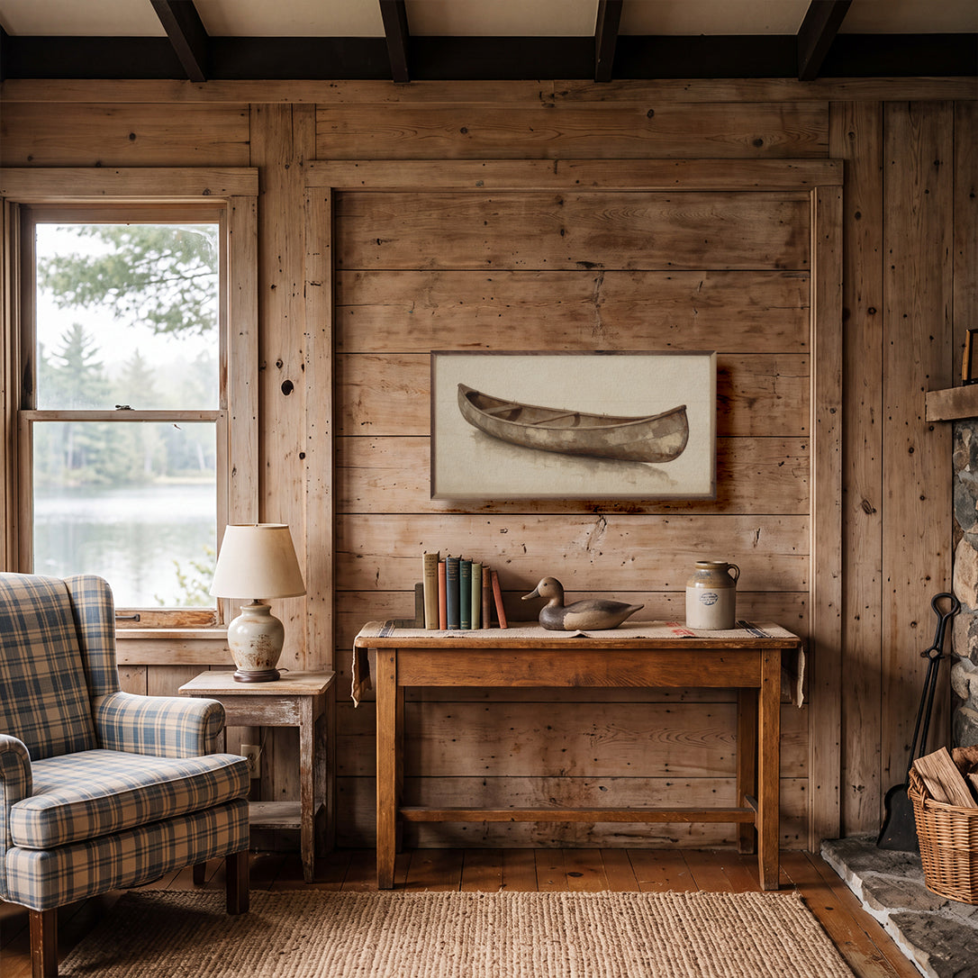 Antique Wooden Canoe Study