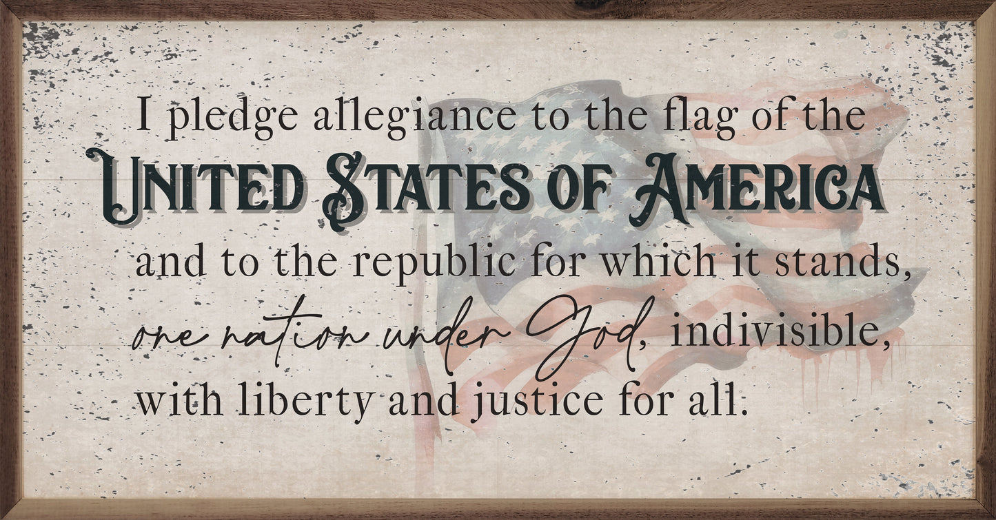 Distressed Pledge Allegiance Flag