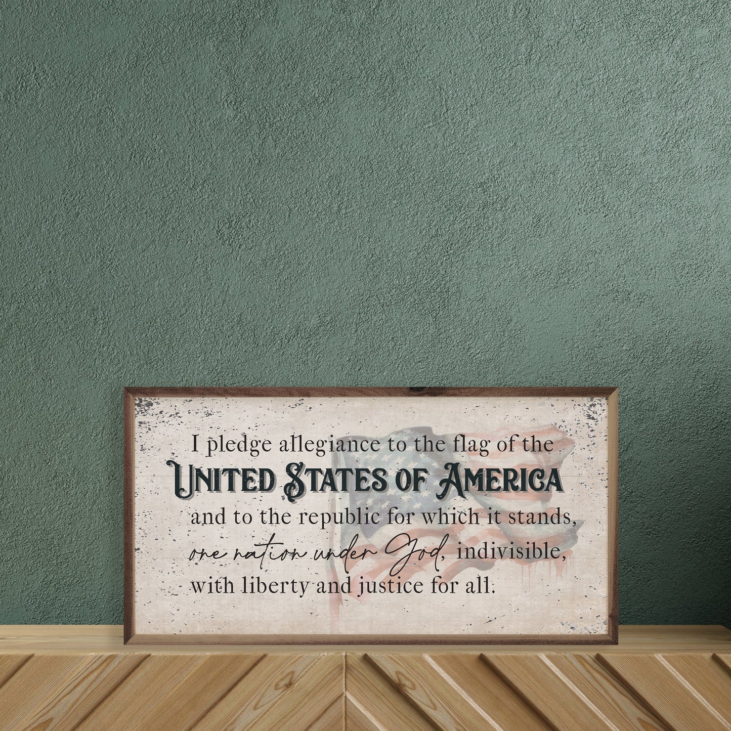 Distressed Pledge Allegiance Flag