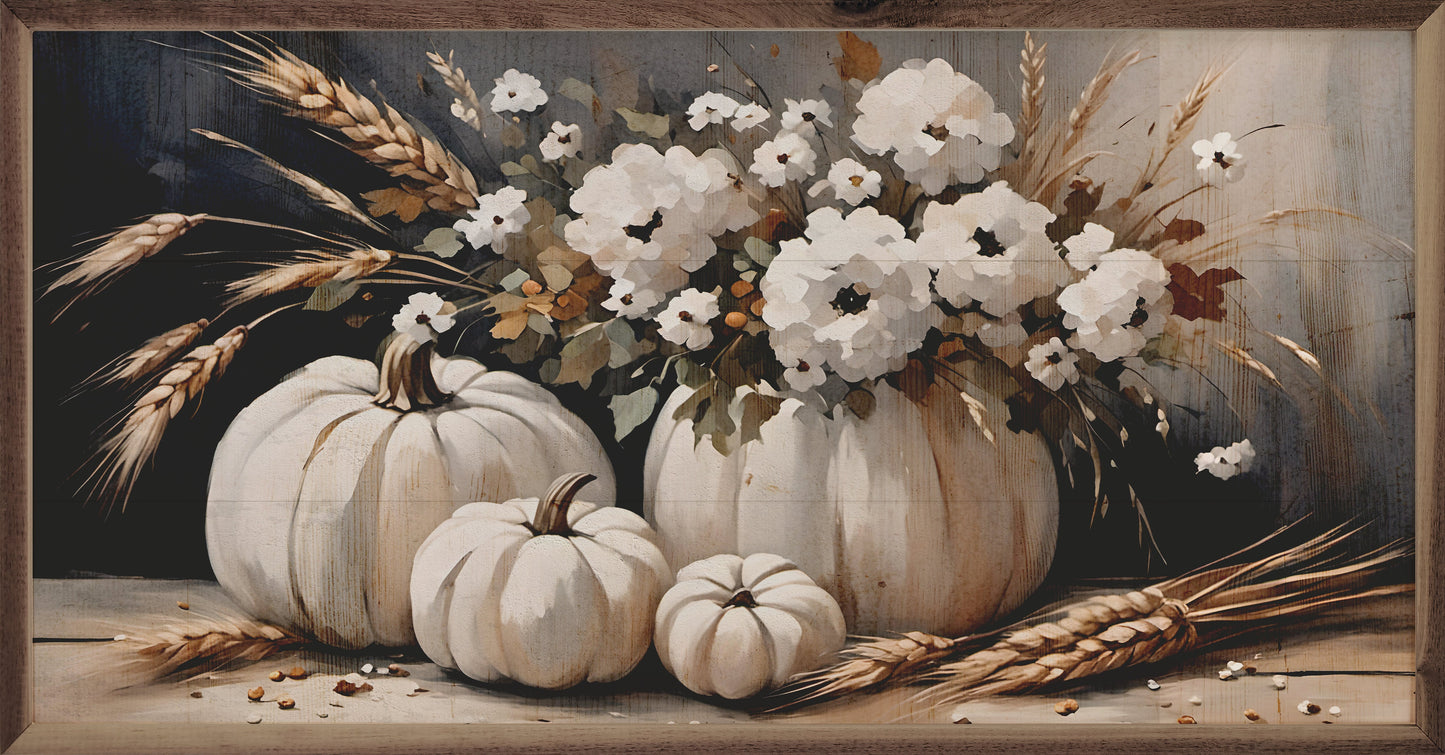 Four White Pumpkin Bouquet