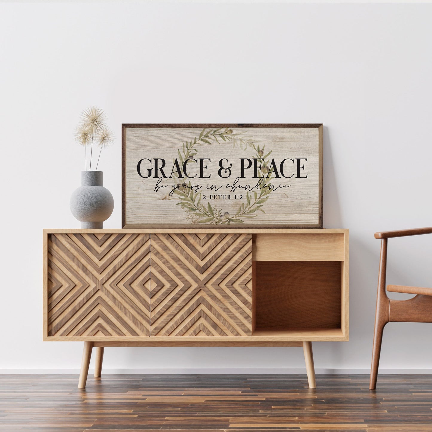 Grace And Peace 2 Peter 1 2 Wreath Whitewash