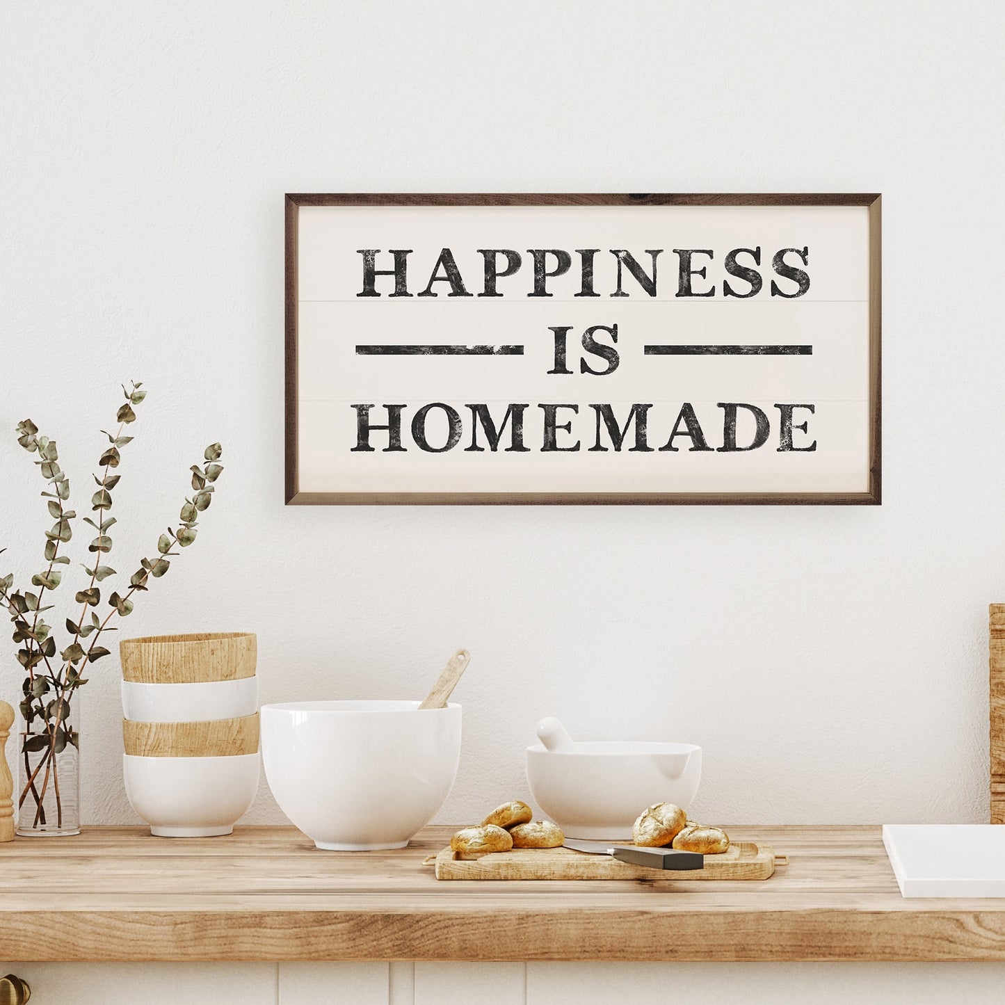 Happiness Is Homemade Lines White