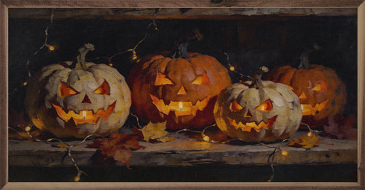 Jack O Lanterns With String Lights