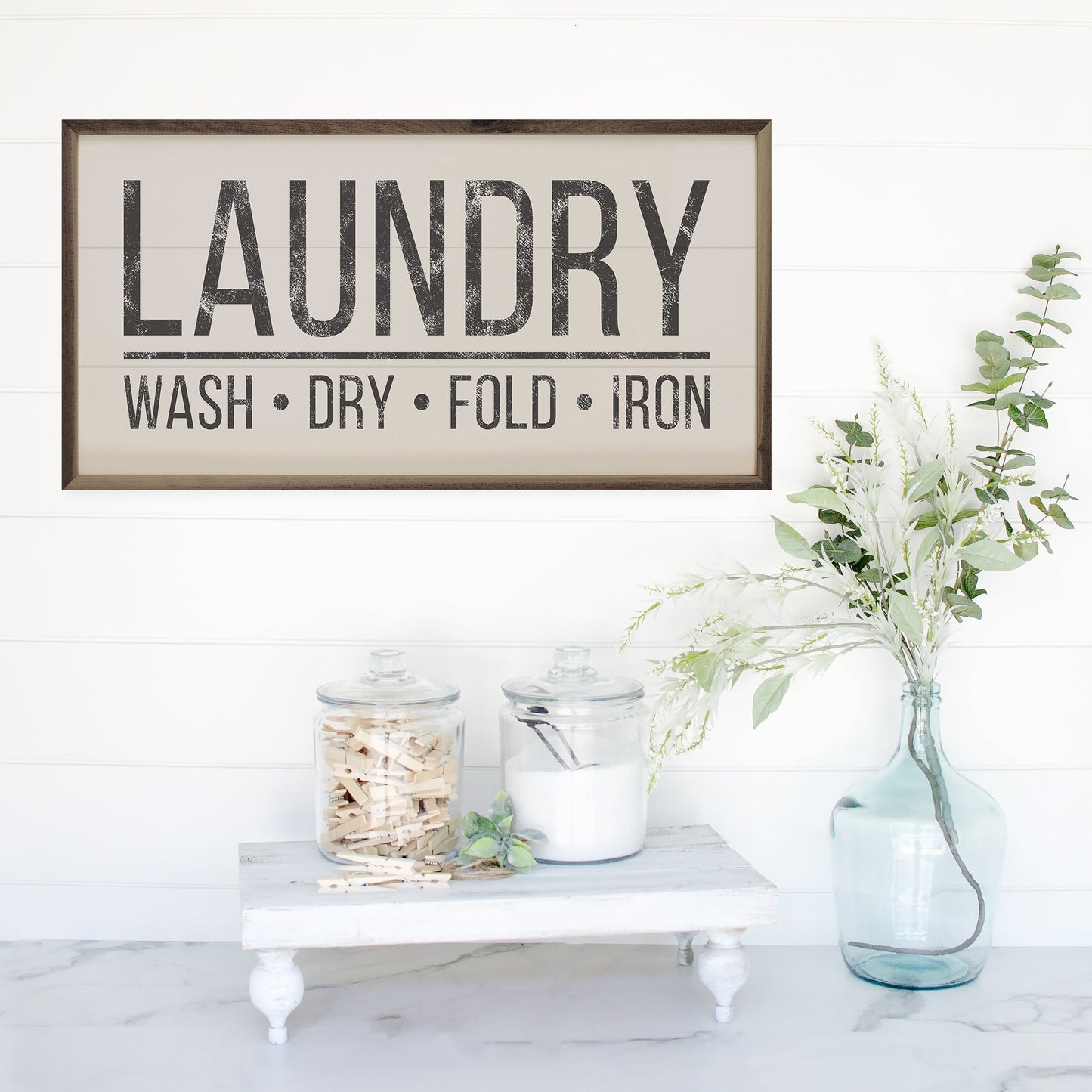 Laundry Wash Dry Fold Iron White