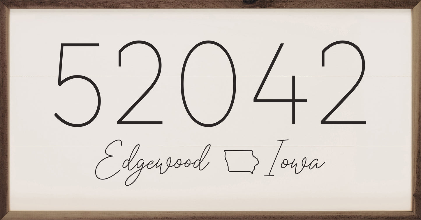 Light Script Personalized Zip City State