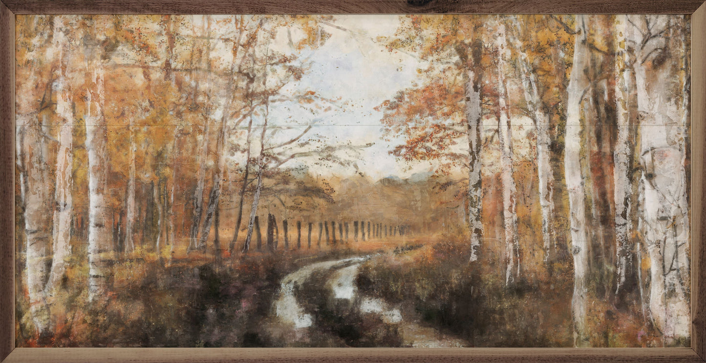Rusted Hearth Birch Trees 2 By Nina Blue