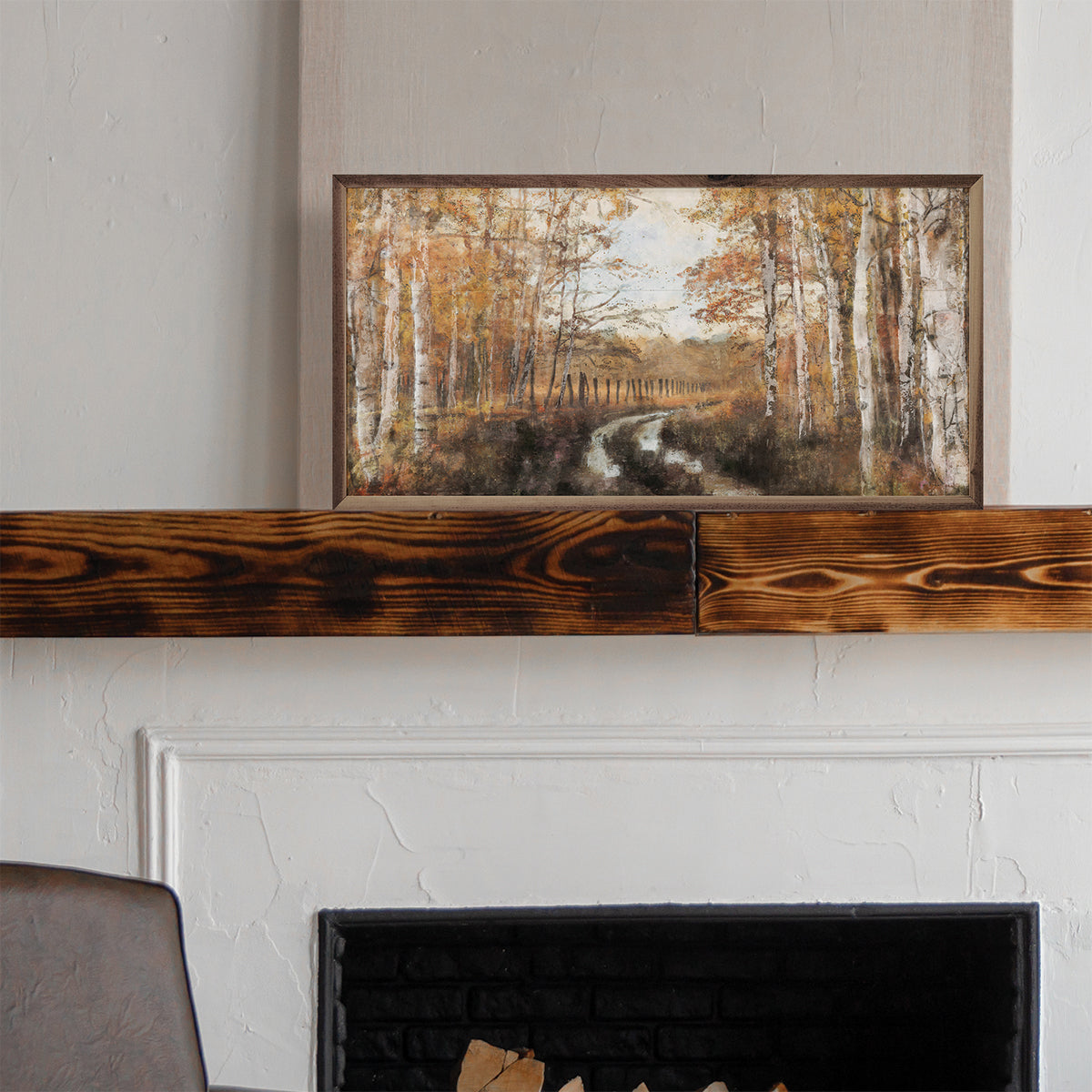 Rusted Hearth Birch Trees 2 By Nina Blue