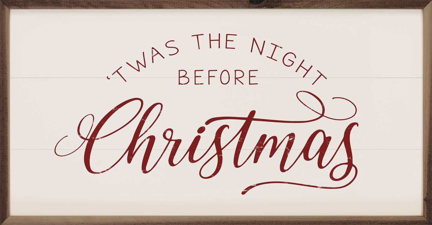 Twas The Night Before Christmas Red On White