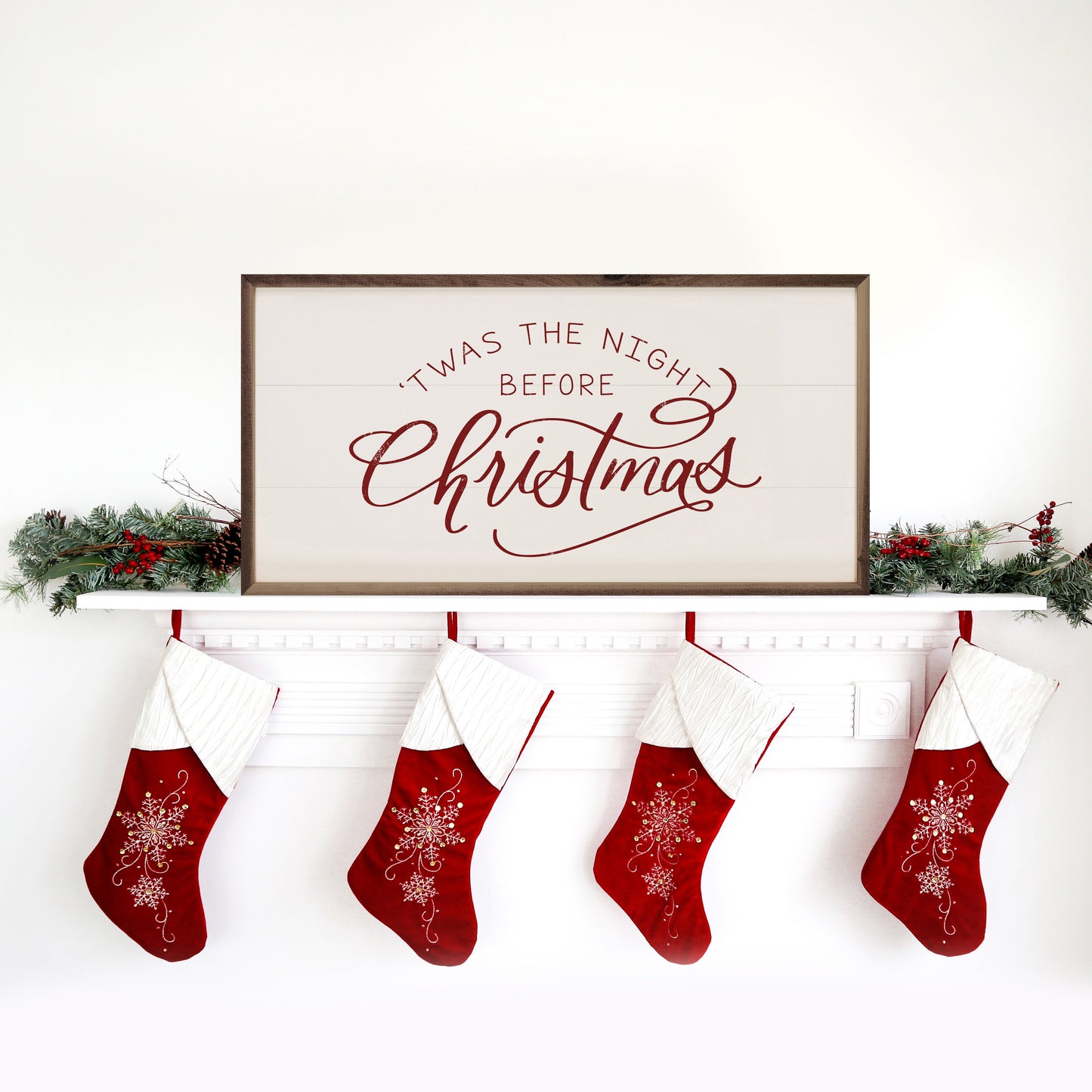 Twas The Night Before Christmas Red On White