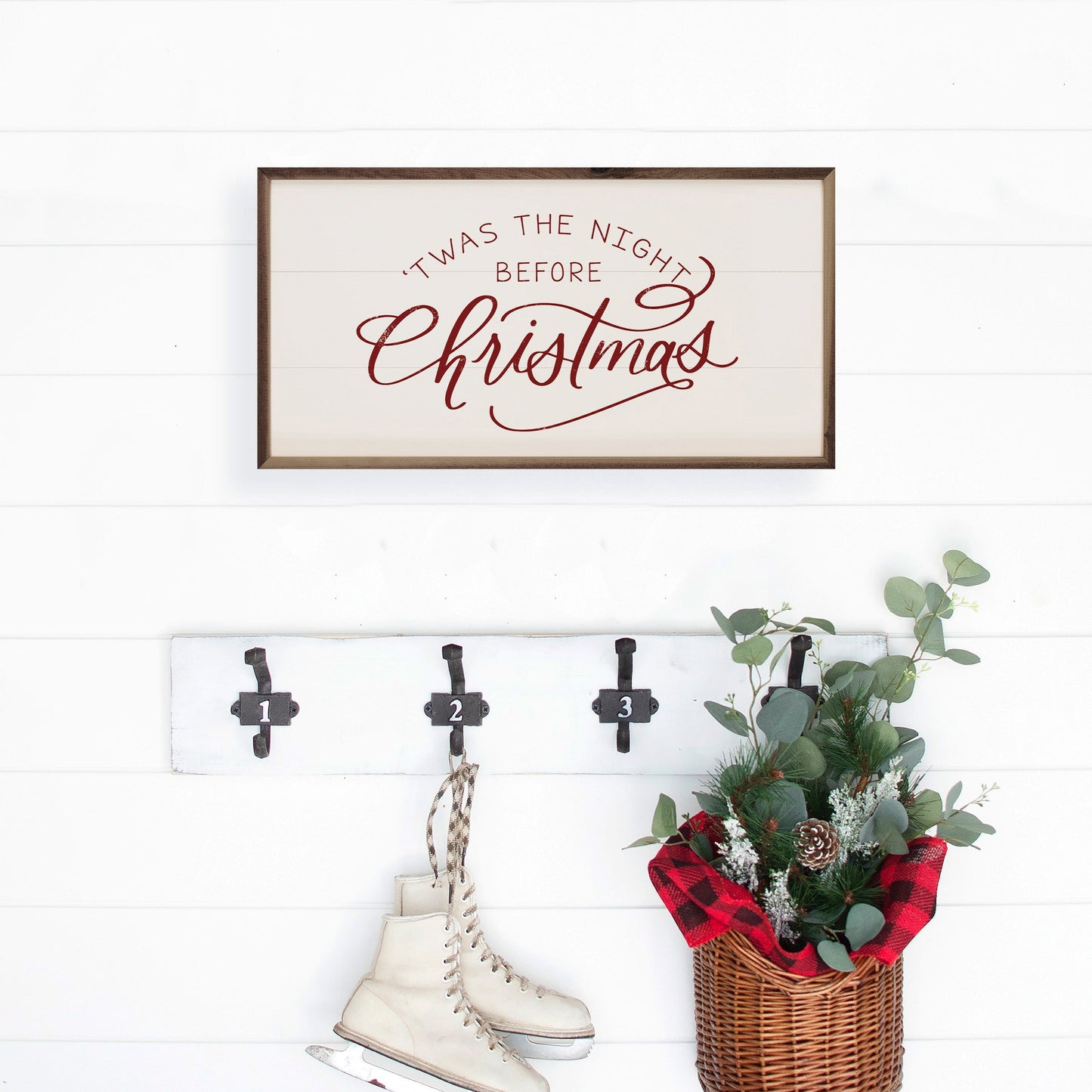 Twas The Night Before Christmas Red On White