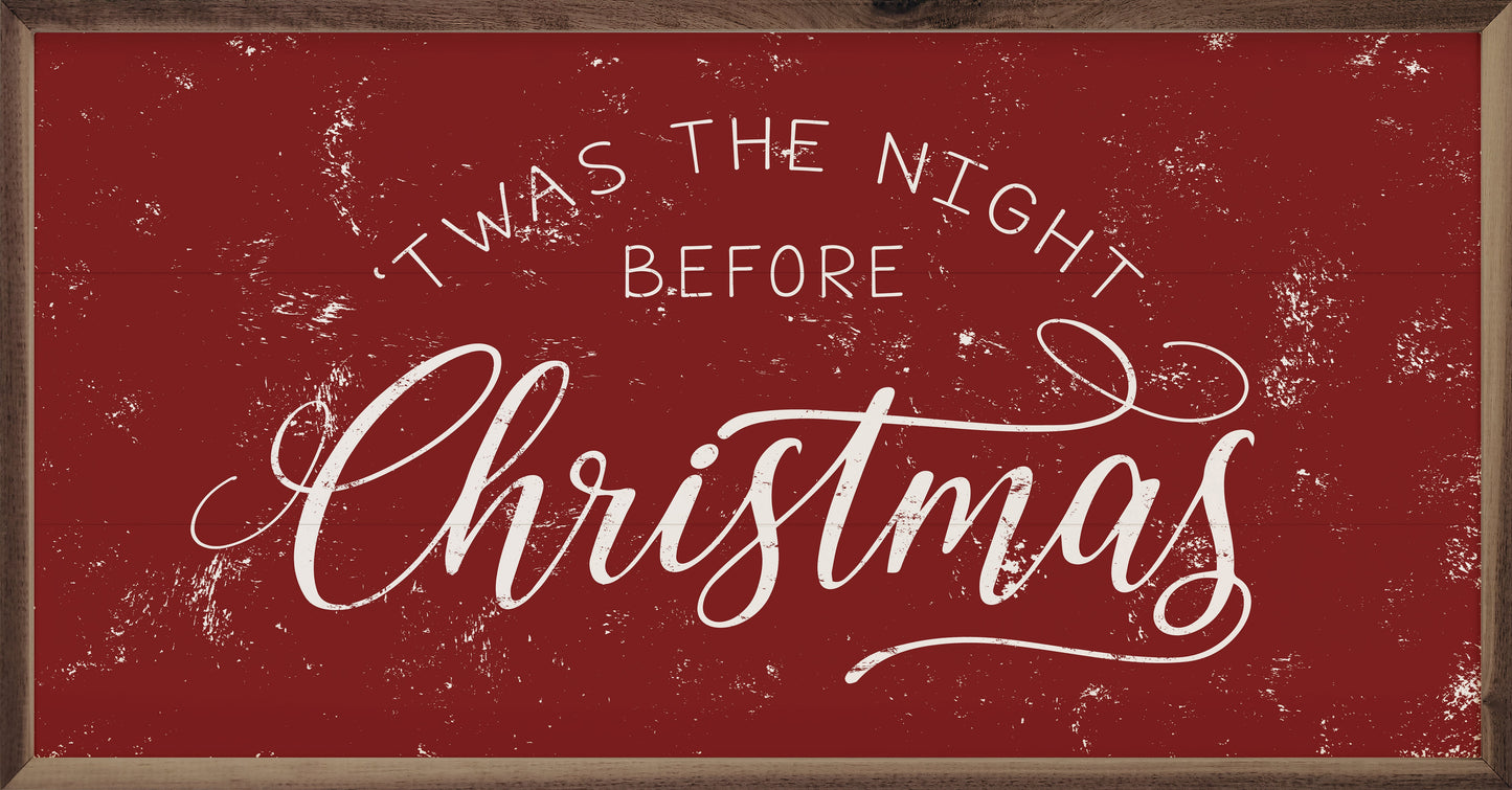 Twas The Night Before Christmas White On Red