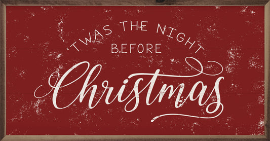Twas The Night Before Christmas White On Red