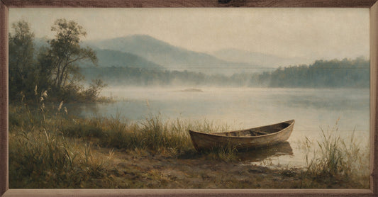 Vintage Canoe Along The Lakeshore