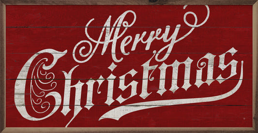 Vintage Merry Christmas Red