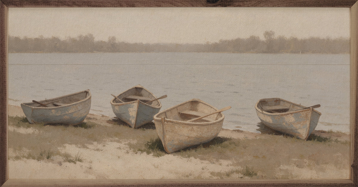 Vintage Rowboats Along The Lakeshore