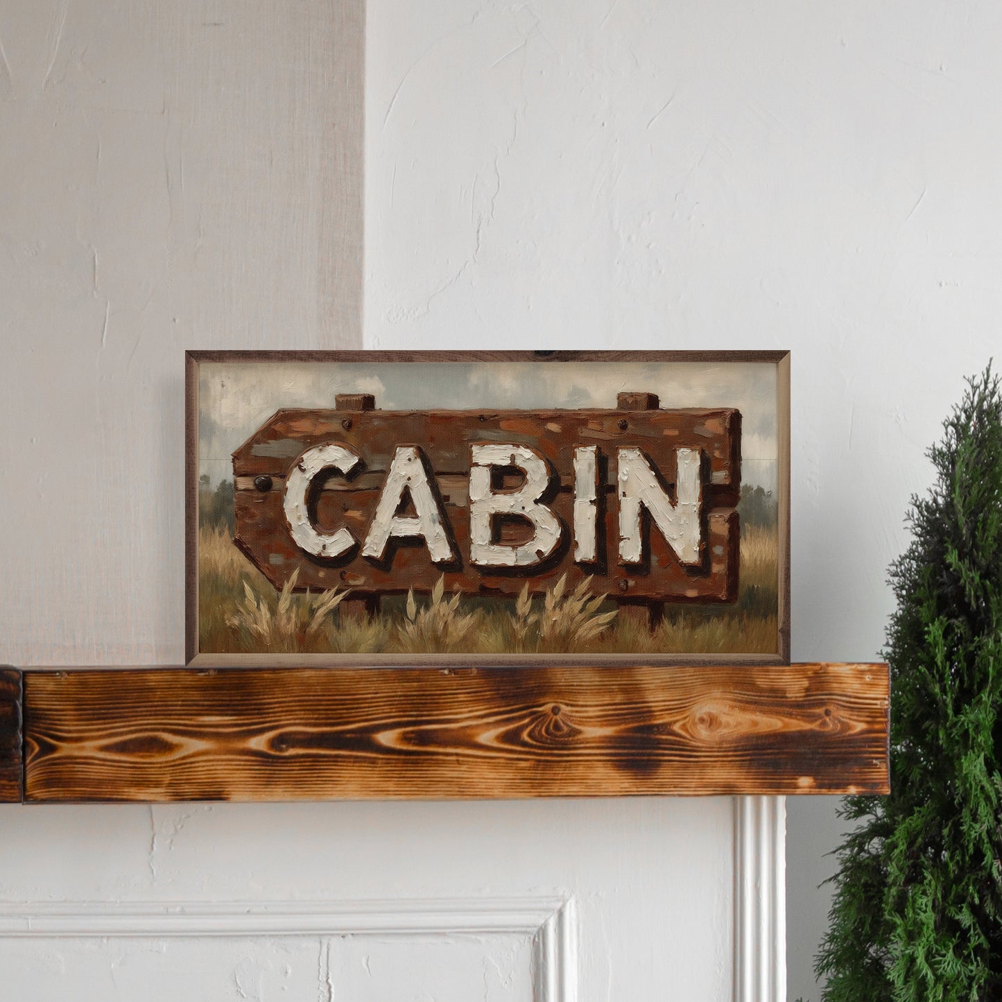 Vintage Wood Cabin Sign