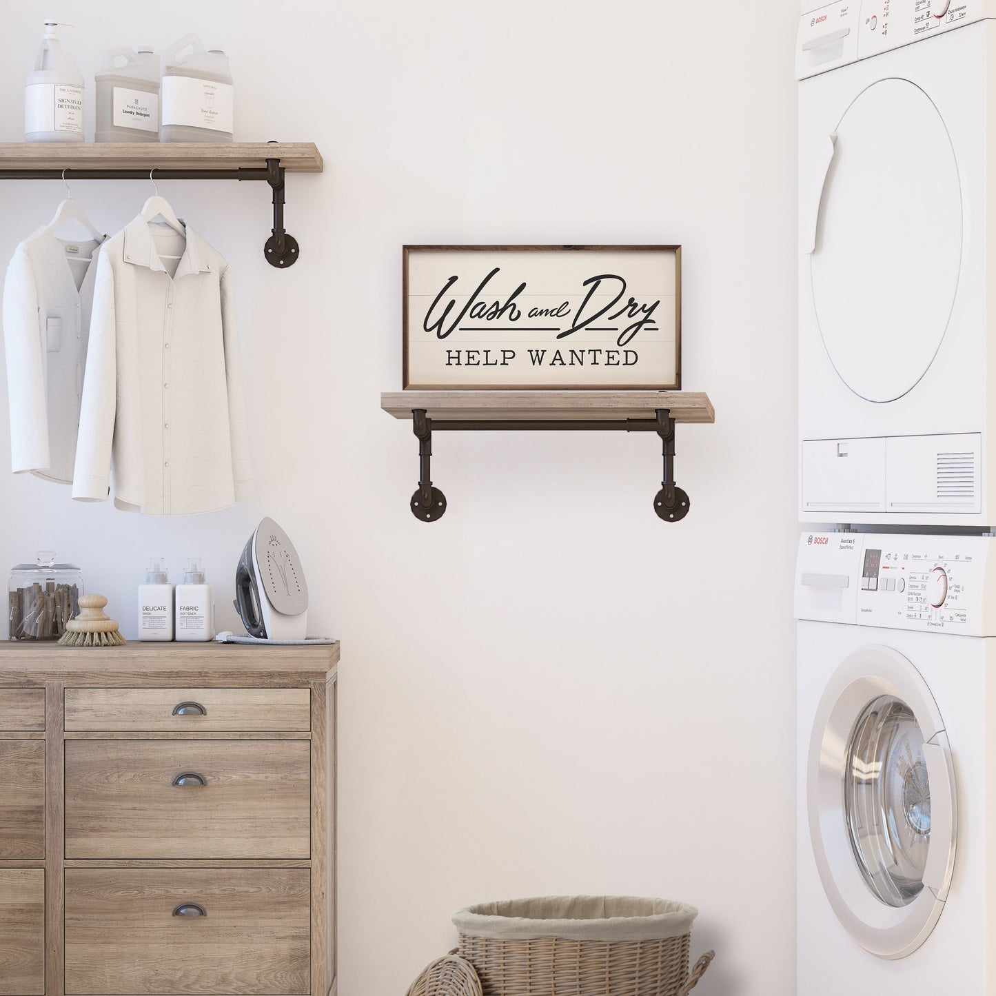 Wash And Dry Help Wanted White