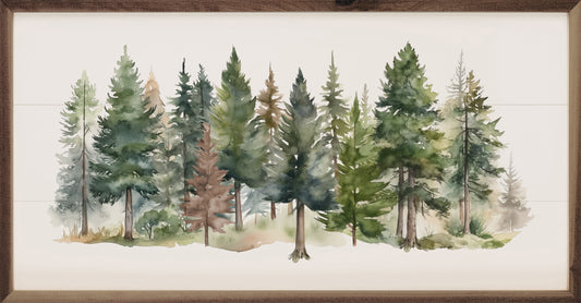 Watercolor Pines Forest II