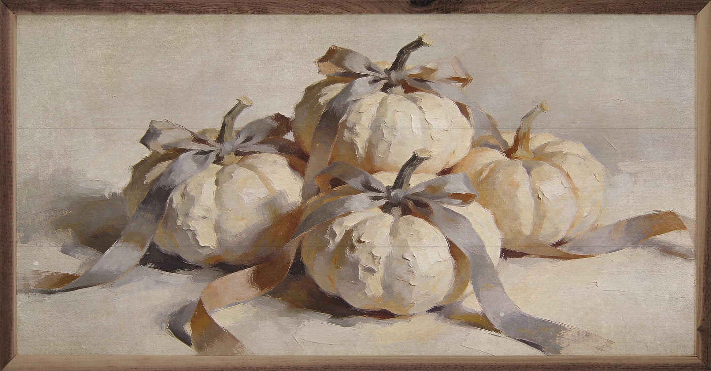White Pumpkins With Bows