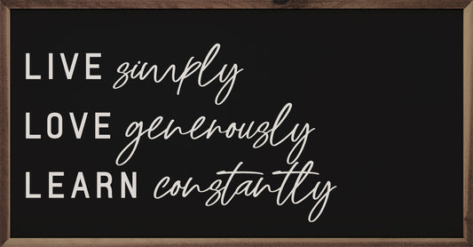 Live Love Learn Black