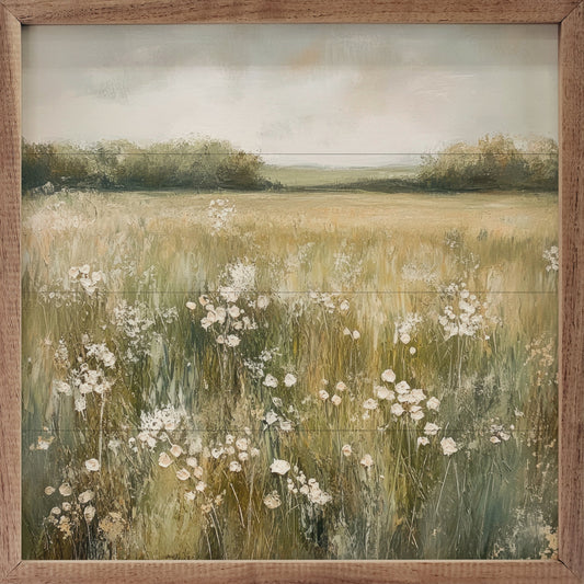 Neutral Field Of Flowers By Petals Prints Design