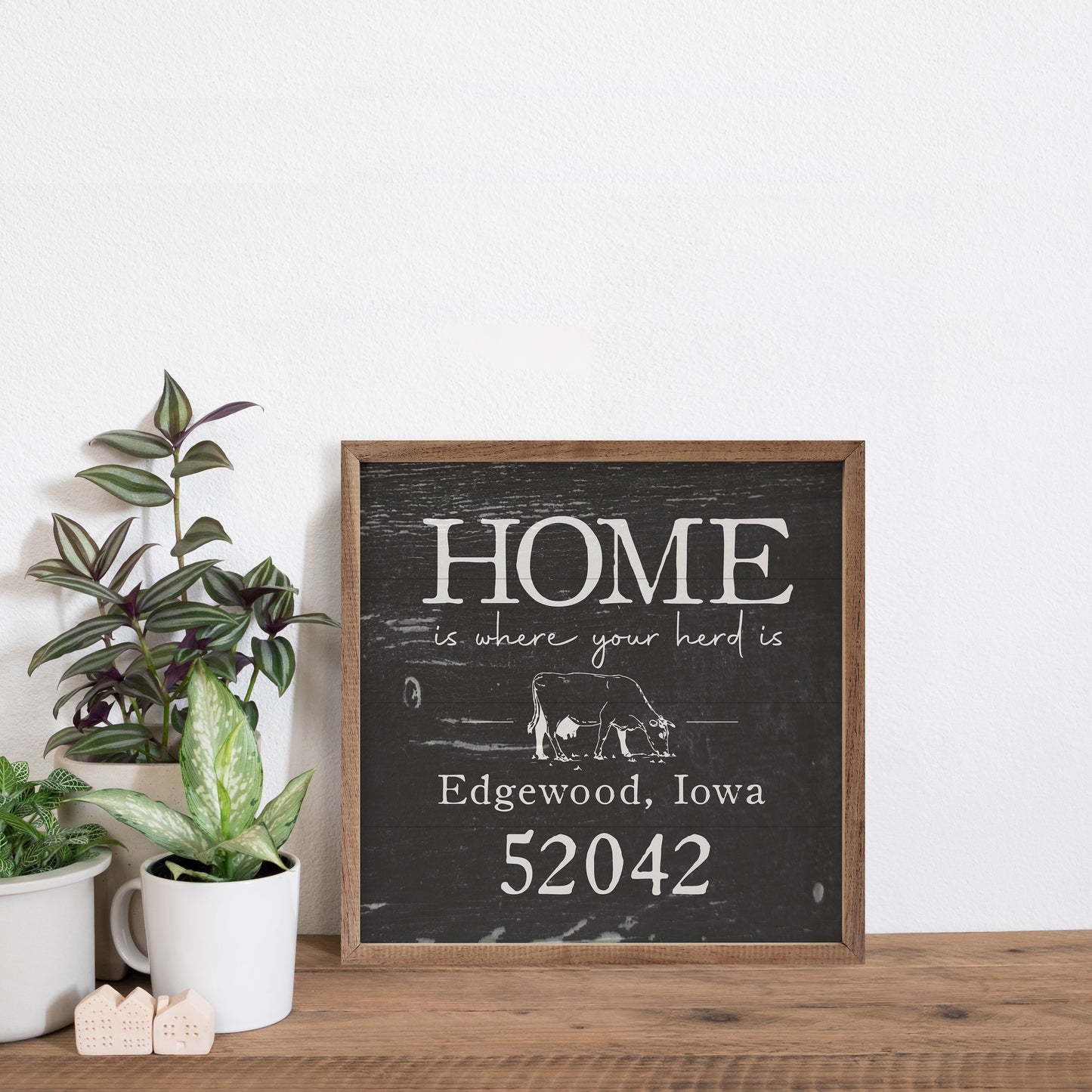 Home Cow Personalized City State Zip