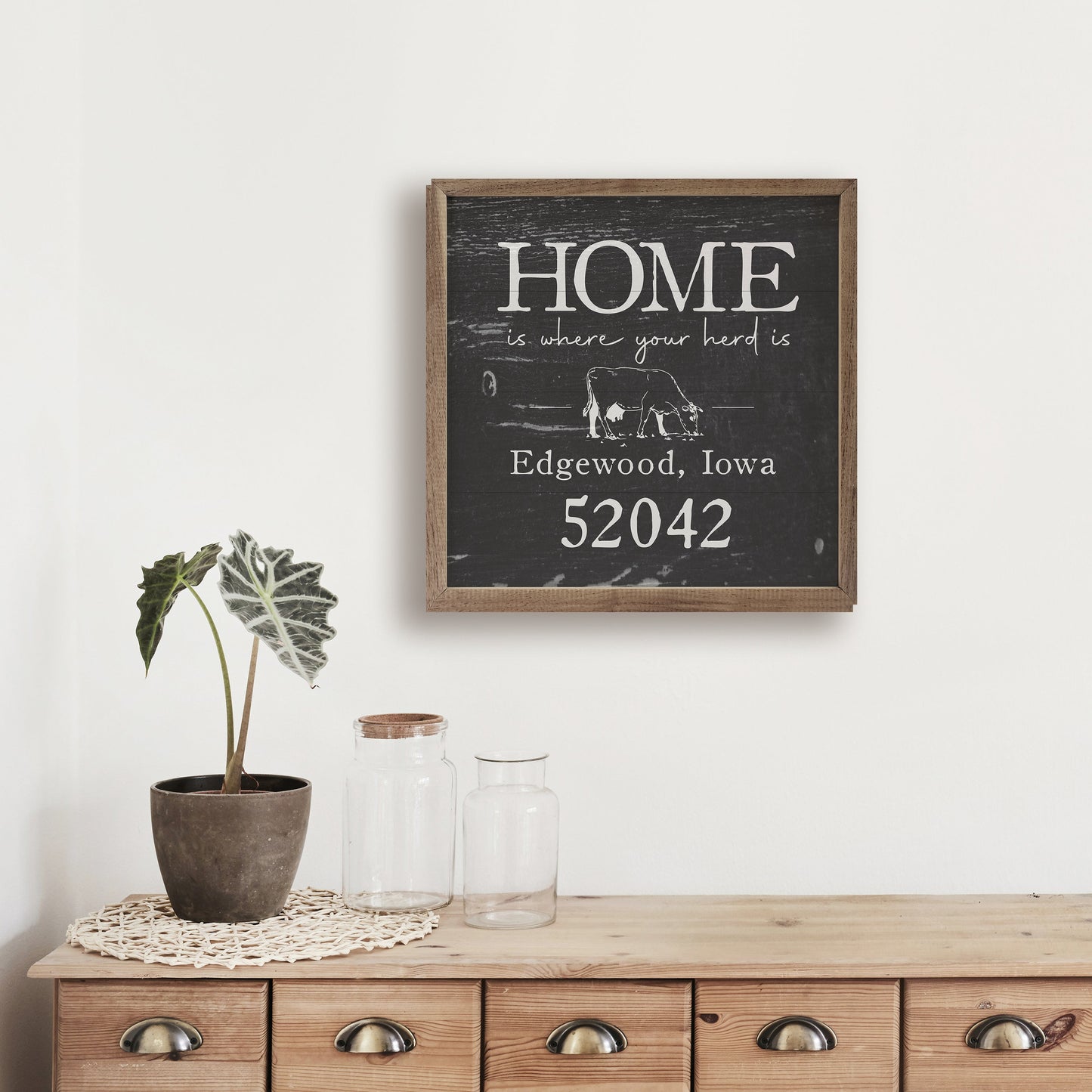 Home Cow Personalized City State Zip