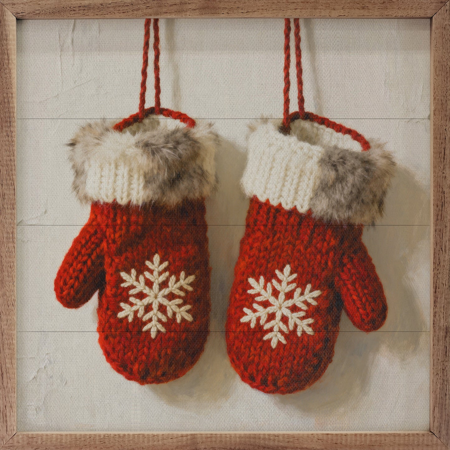 Red Mittens With Snowflakes