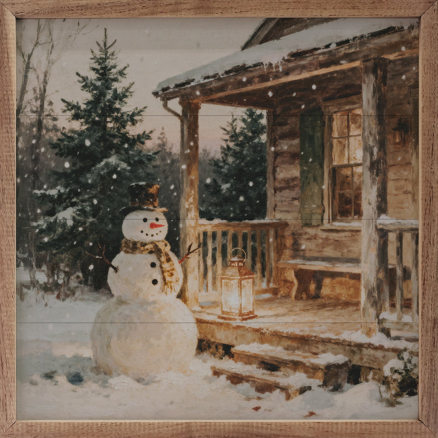 Snowman At The Cabin