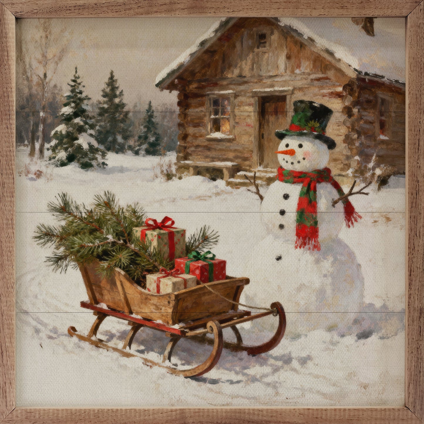 Snowman With Sleigh