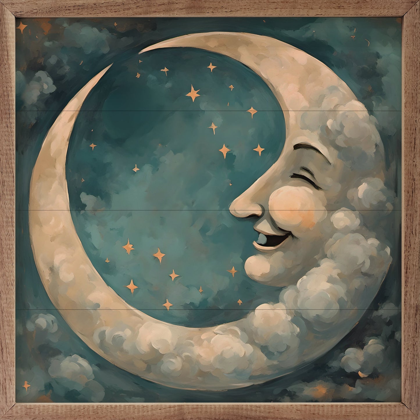 Vintage Moon With Face