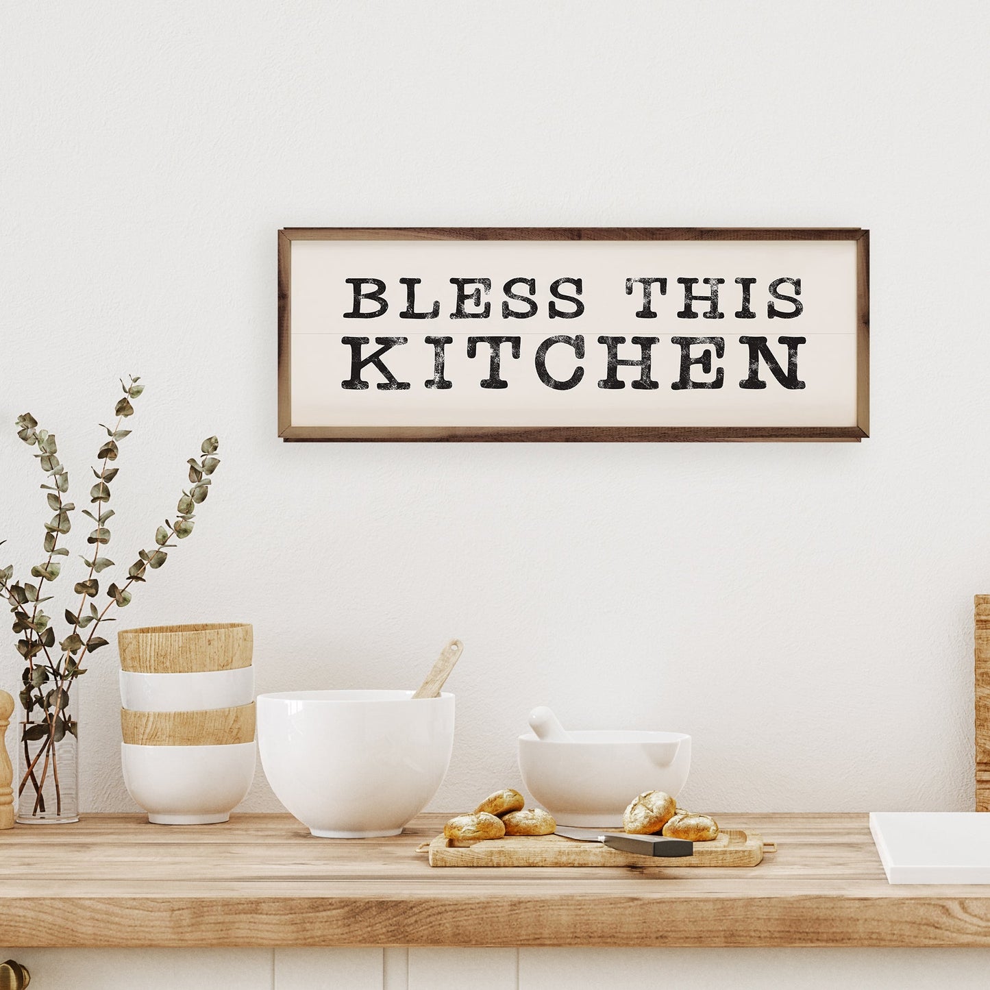 Bless This Kitchen Bold White