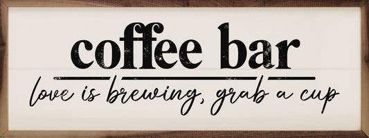 Coffee Bar Love Is Brewing White