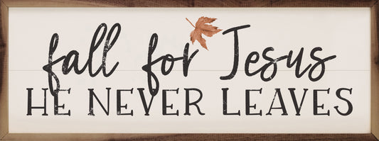 Fall For Jesus Leaf Horizontal White