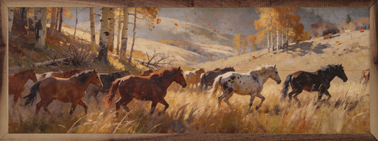 Field Of Horses In Autumn