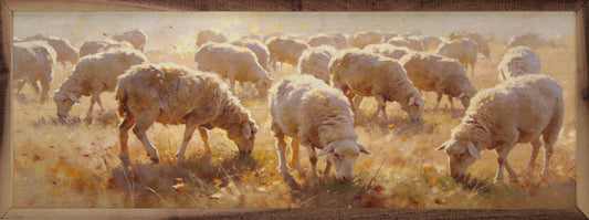 Flock Of Sheep In Autumn