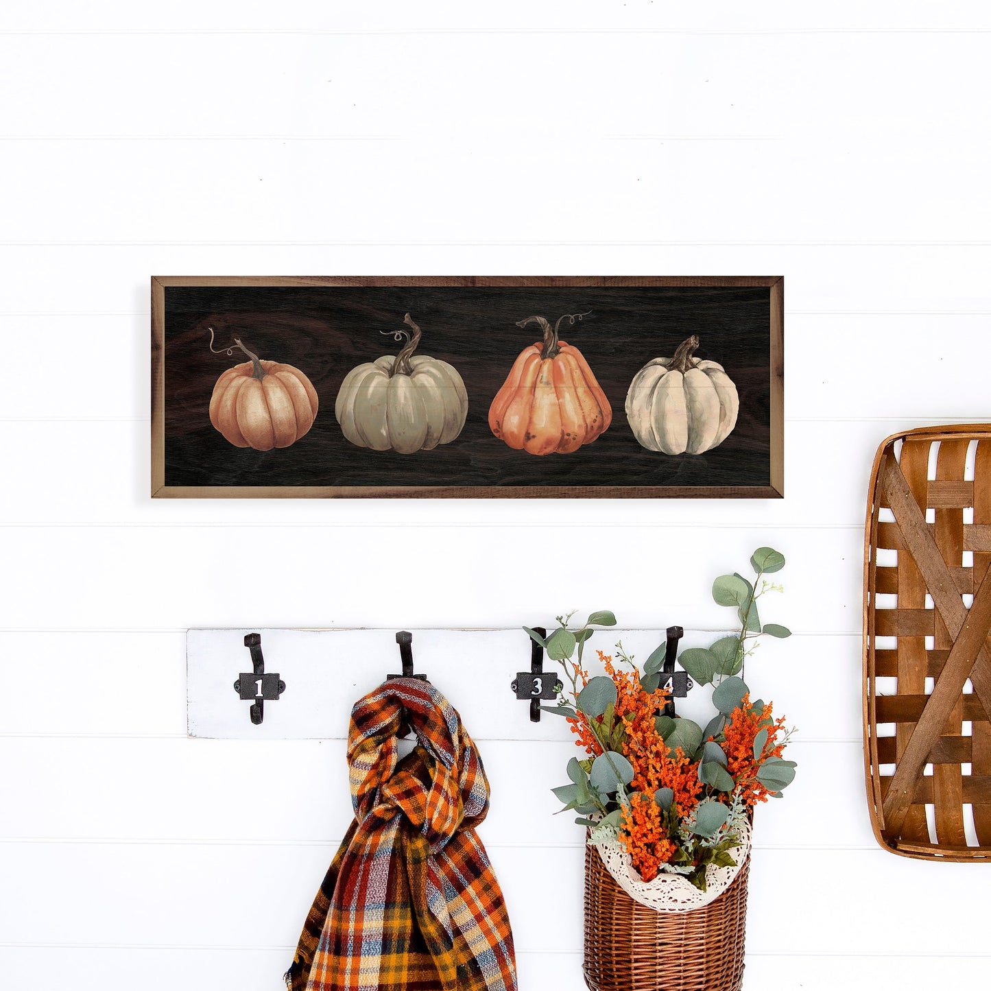 Four Pumpkins Black