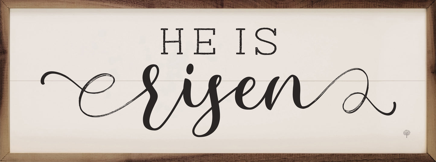 He Is Risen Script White