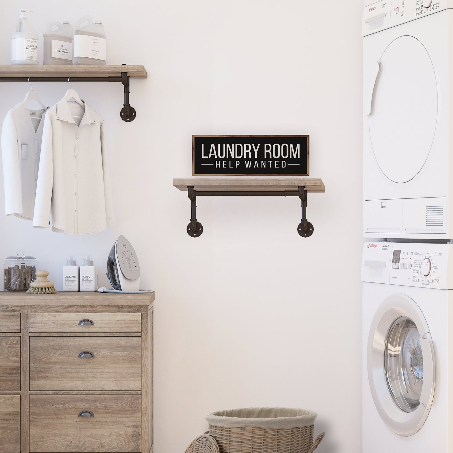 Laundry Room Help Wanted Black