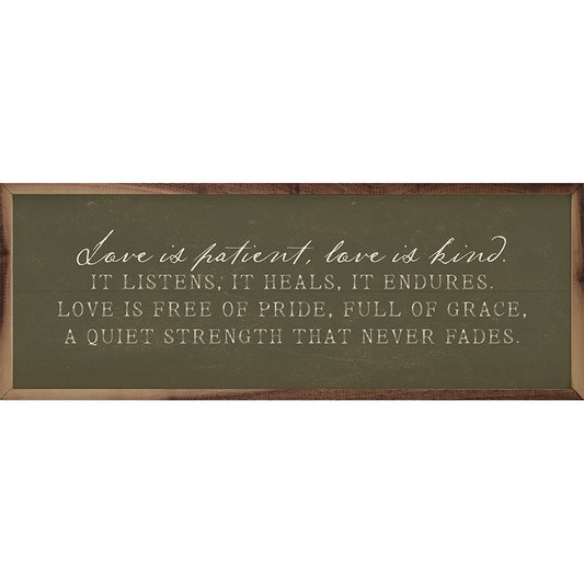 Love Is Patient Green